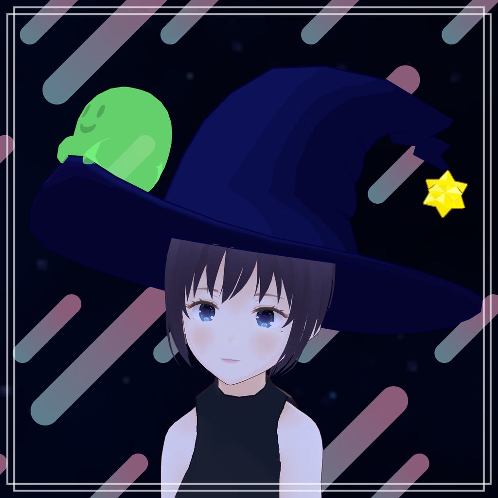 【VRChat】オバケ付き魔女帽 Ghost Hat
