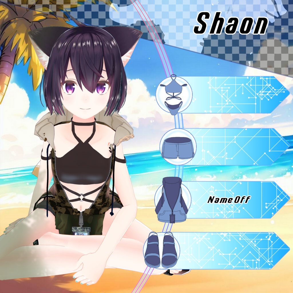 水着フードジップアップ