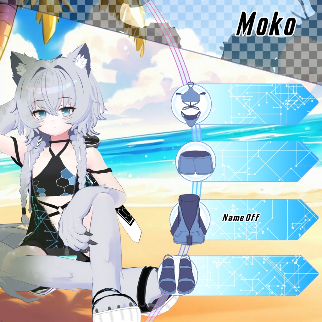 水着フードジップアップ