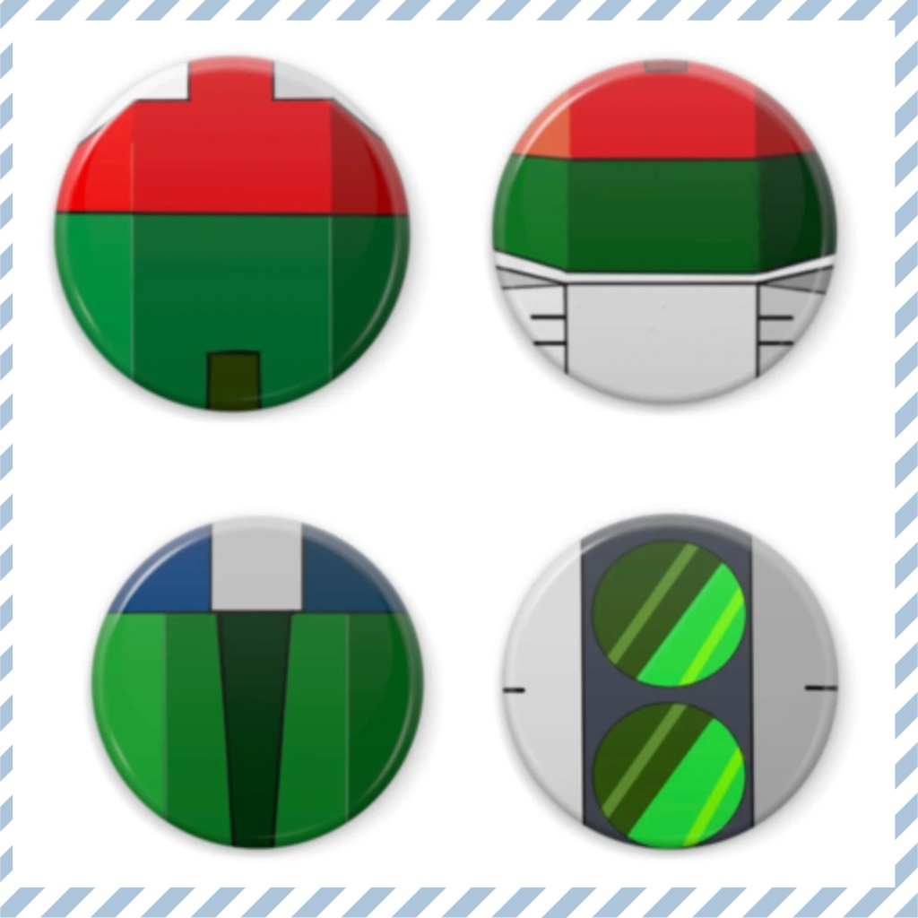 ばいふぁむ缶バッジ4個セット 32mmスチール