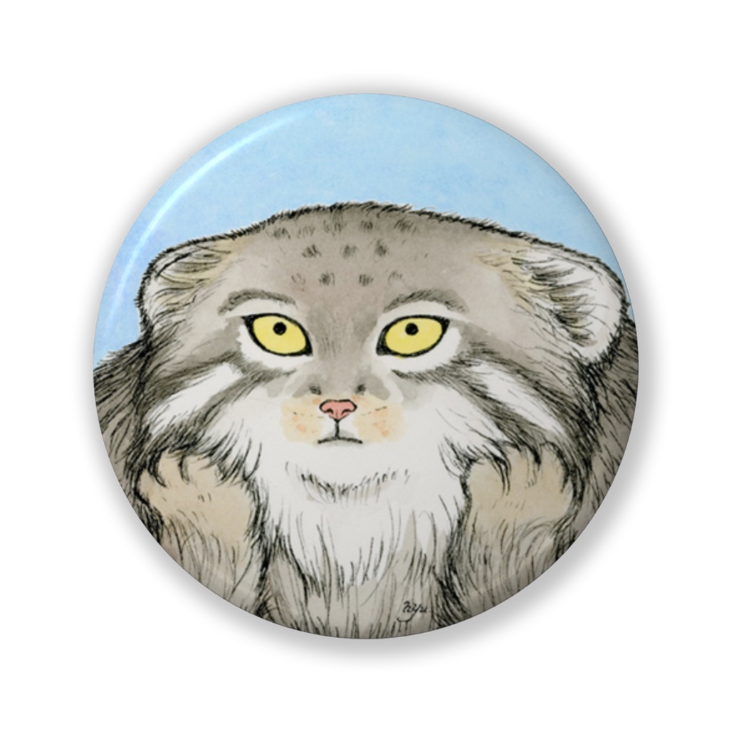 pixivFACTORY／缶バッジ（バリュー）　マヌルネコ『考え事』