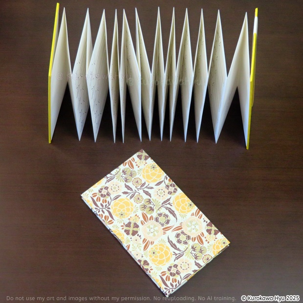 【宇宙遊泳 東京クリパから】オリジナルインク帳『蛇腹deいろあつめ』 デザインペーパー 植物柄