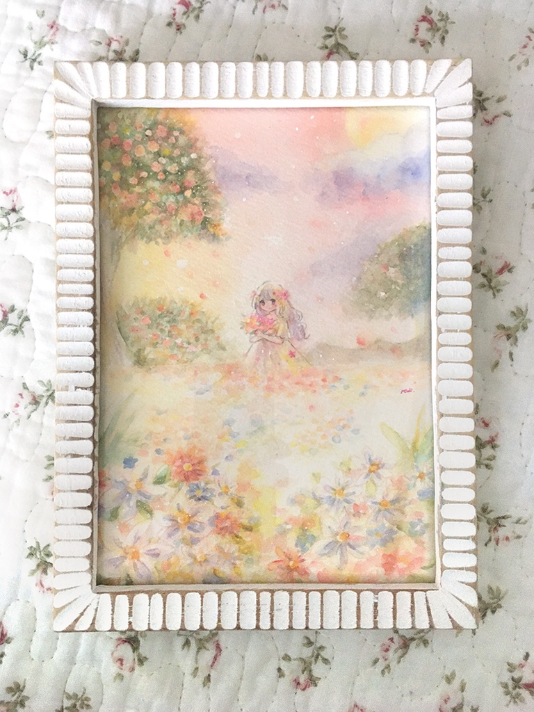額装原画「いつかの花畑」
