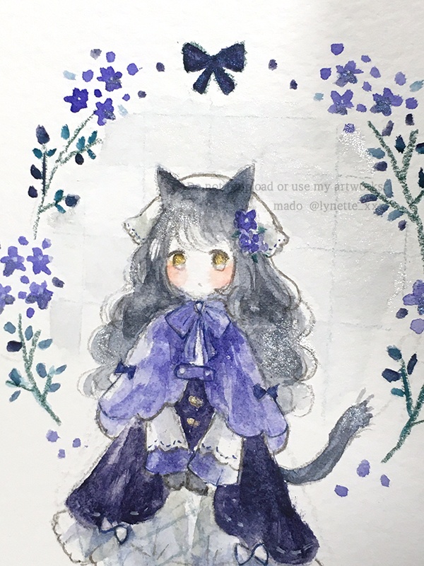 額装原画「黒猫」