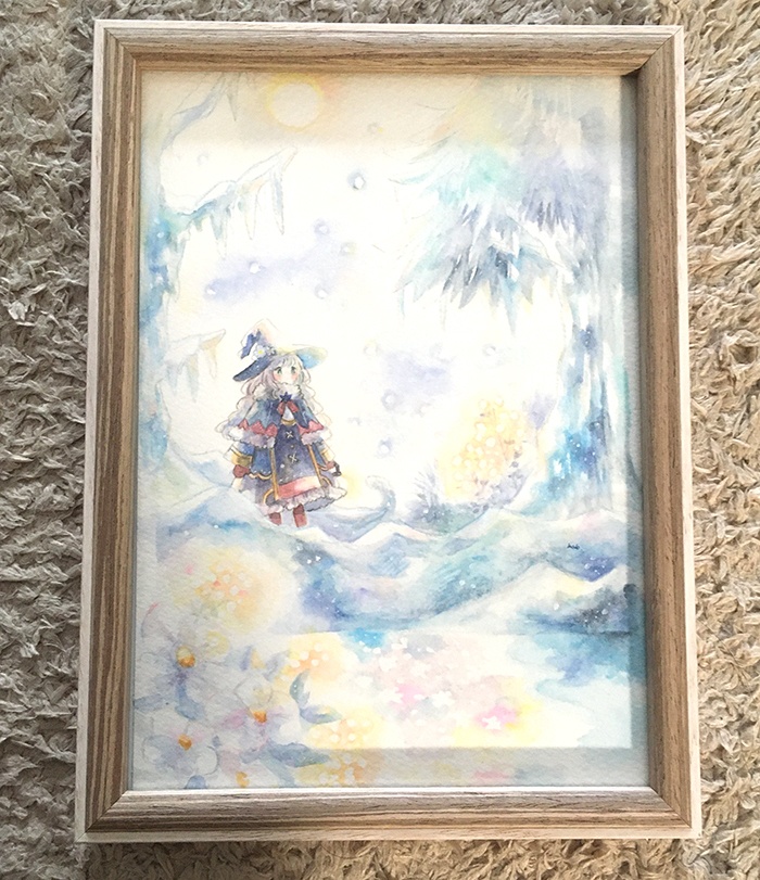 額装原画「氷灯の森」