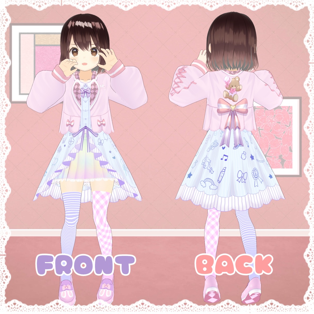 ゆめかわワンピコーデ【VRC・VRoid想定】