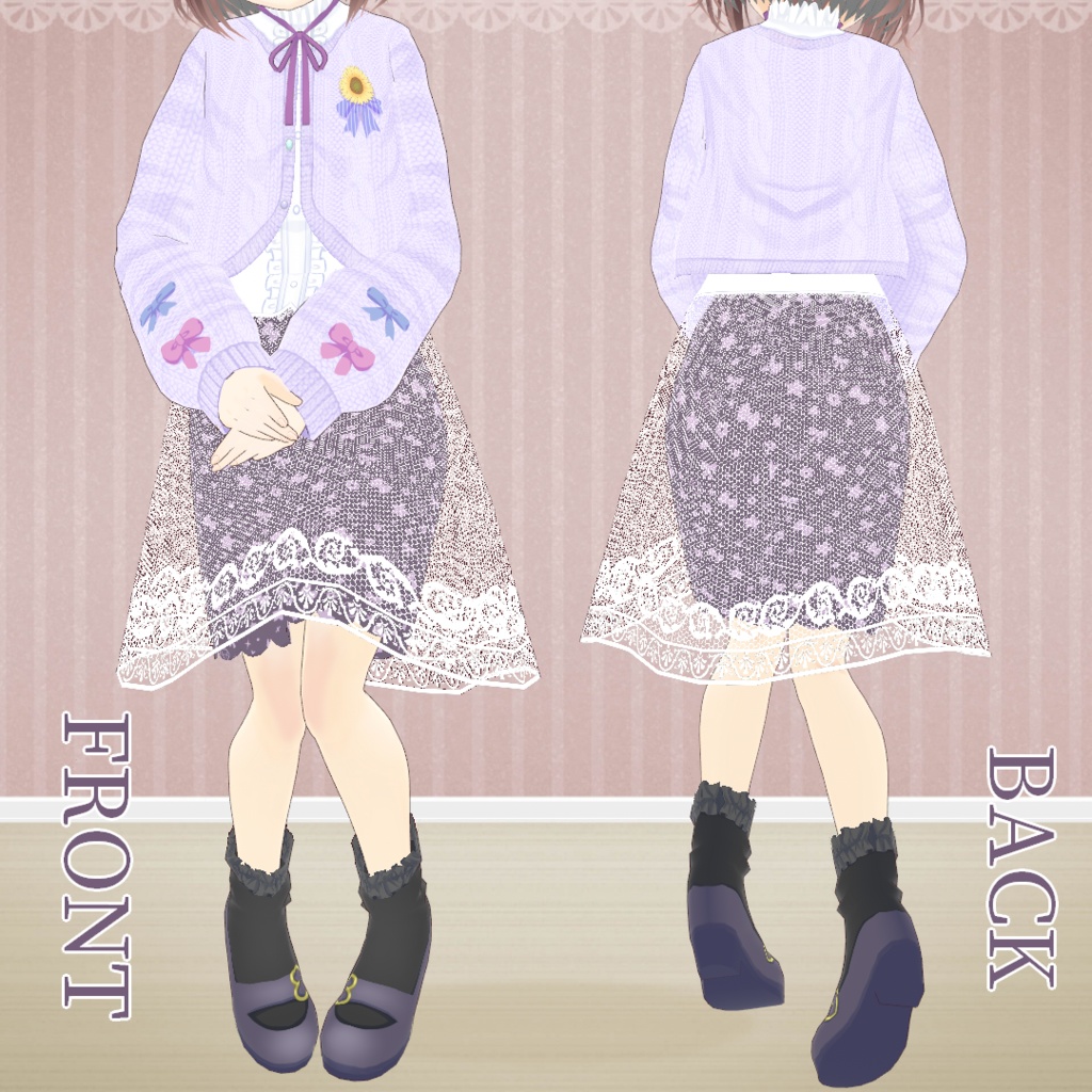 【無料】フォーマルシースルーワンピ【VRoid想定】