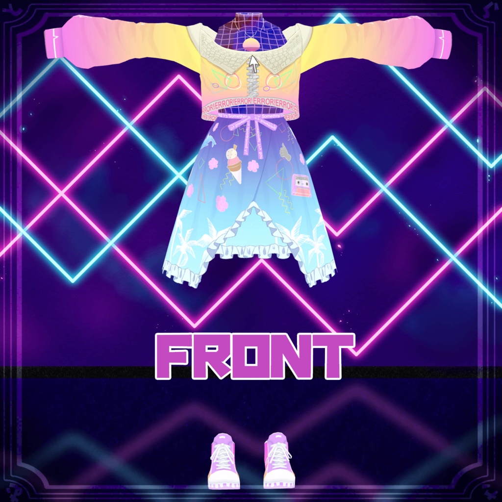 【リアアリス・薄荷対応】vaporwave風ウェア