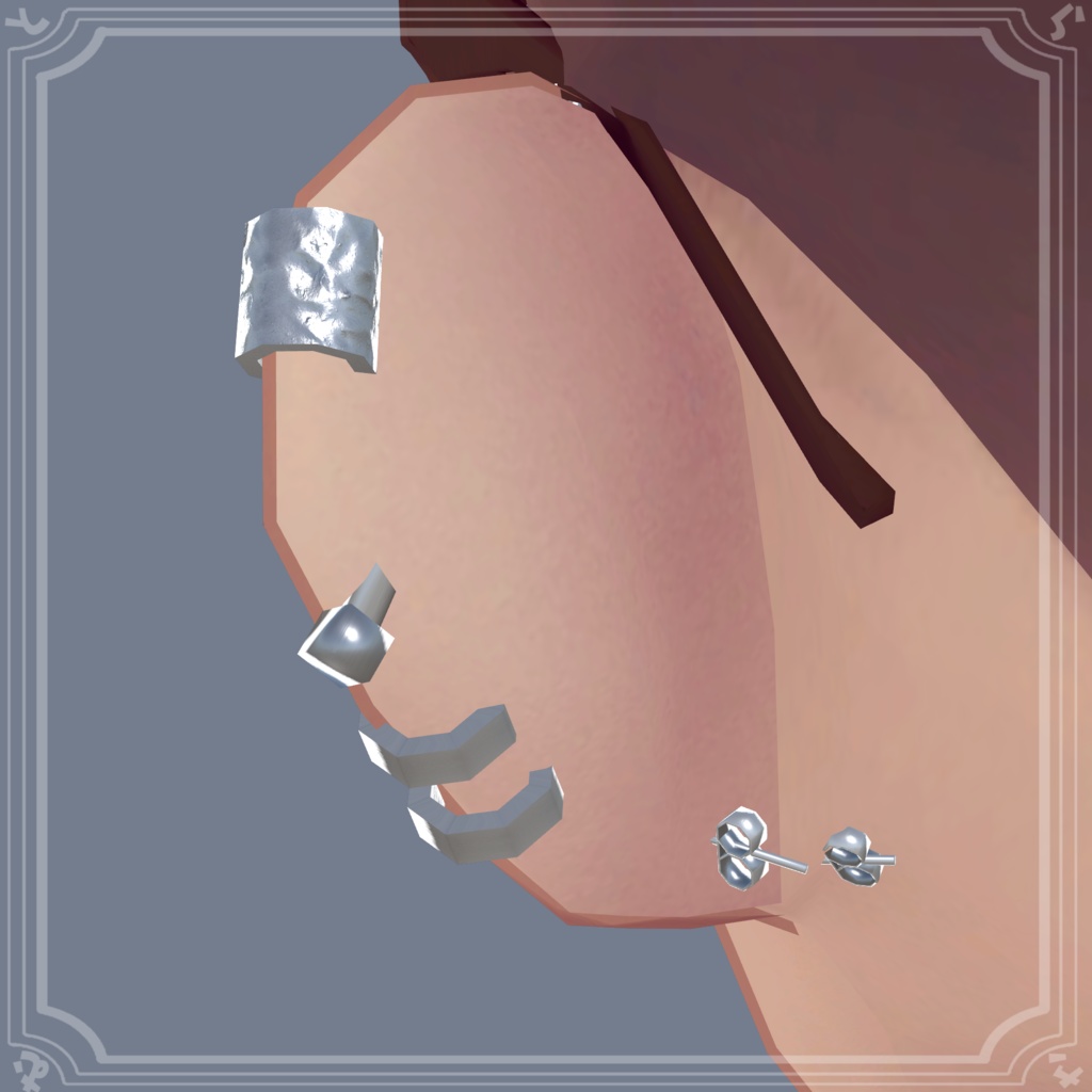 【無料】ローポリピアスセット