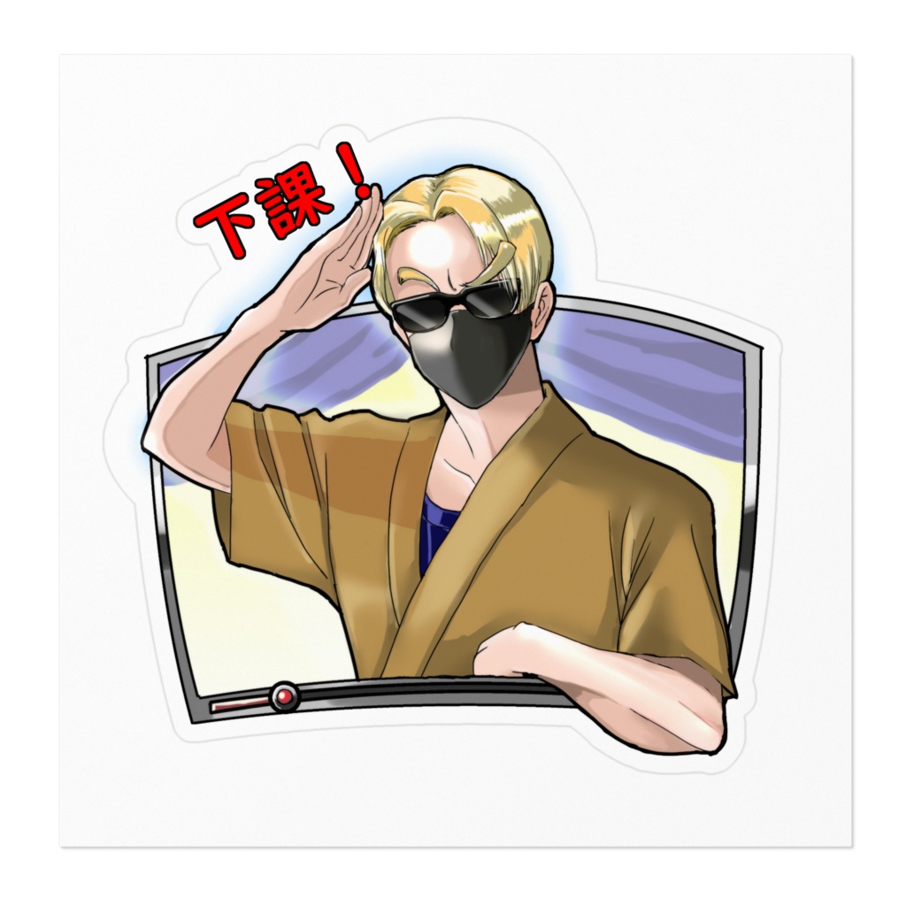 おっちゃんシャークステッカー