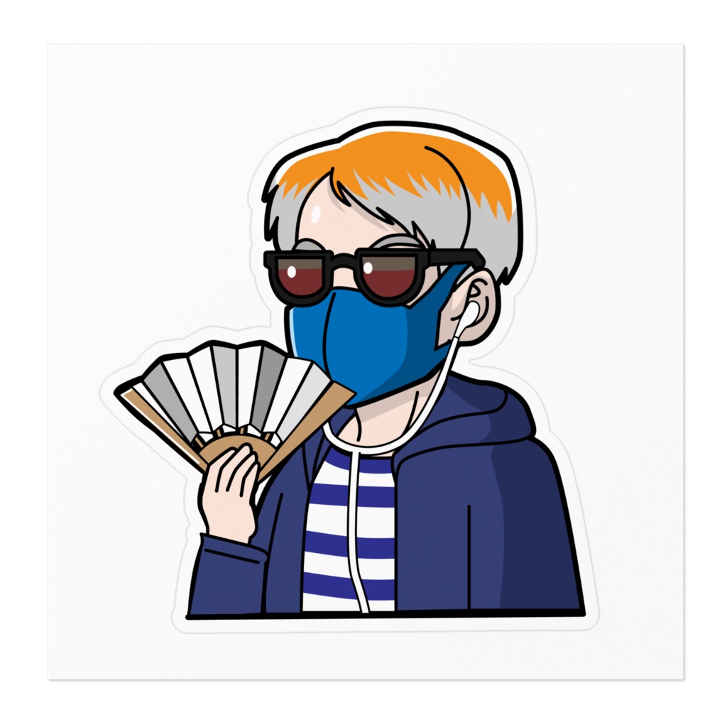 旧おっちゃんステッカー 扇子ver