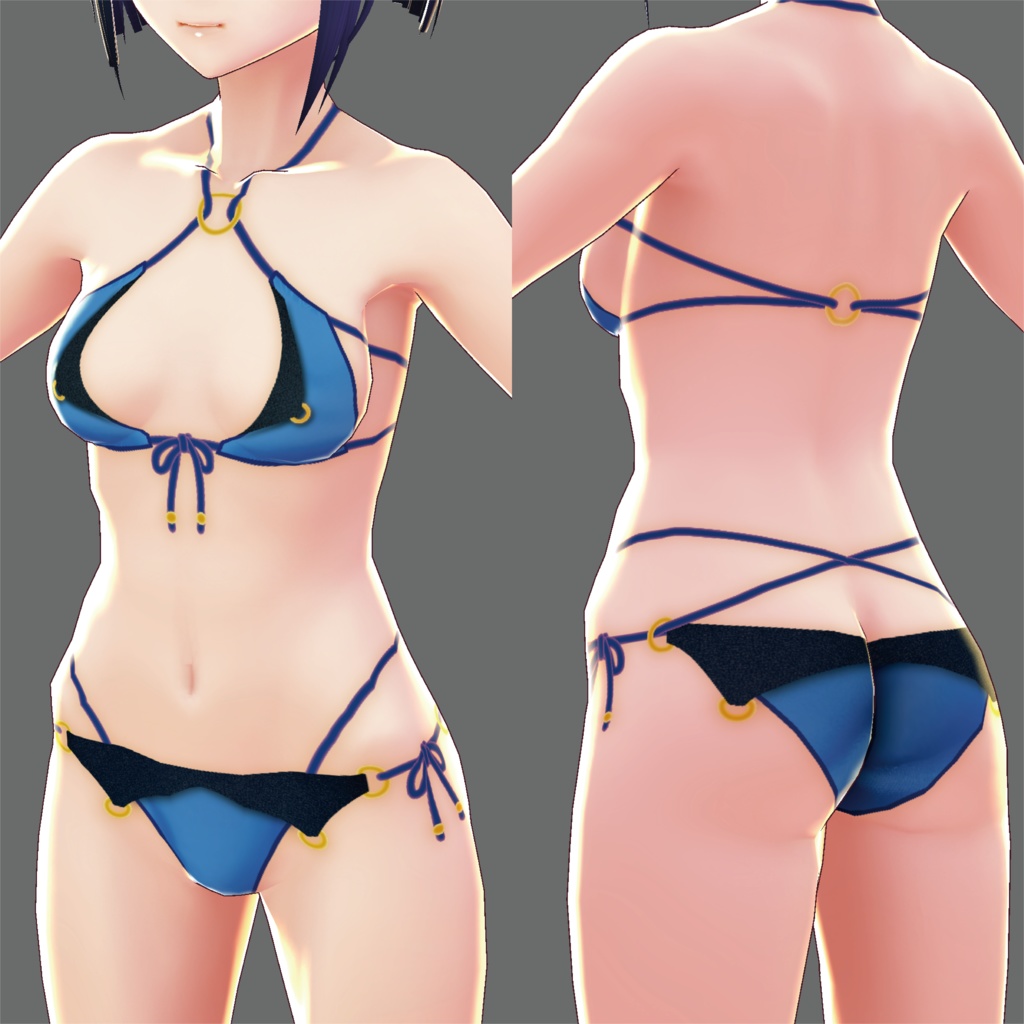 【VRoid女性用】レザーアクセントビキニ