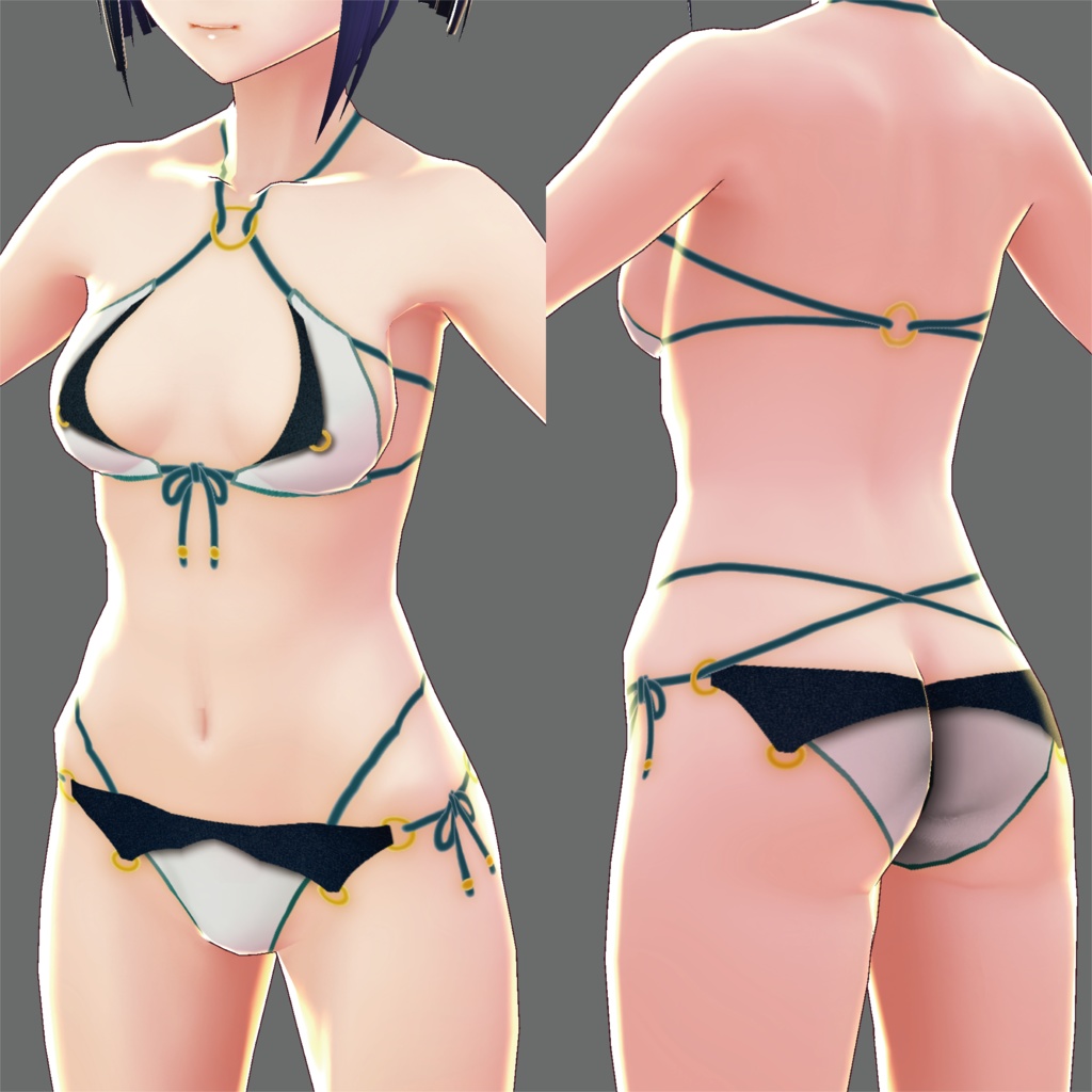 【VRoid女性用】レザーアクセントビキニ