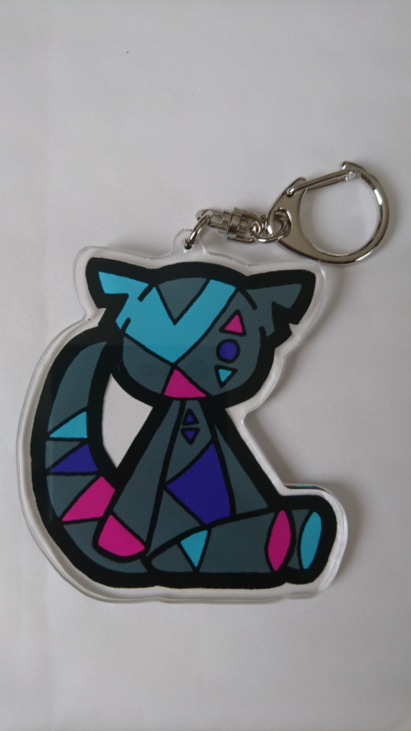 おすわりパッチミームのアクリルキーホルダー