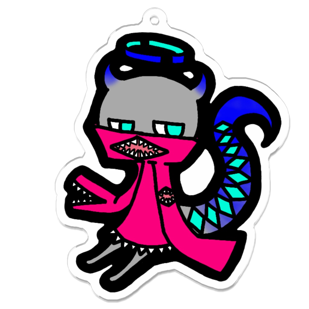 おすわりフルフィルのアクリルキーホルダー