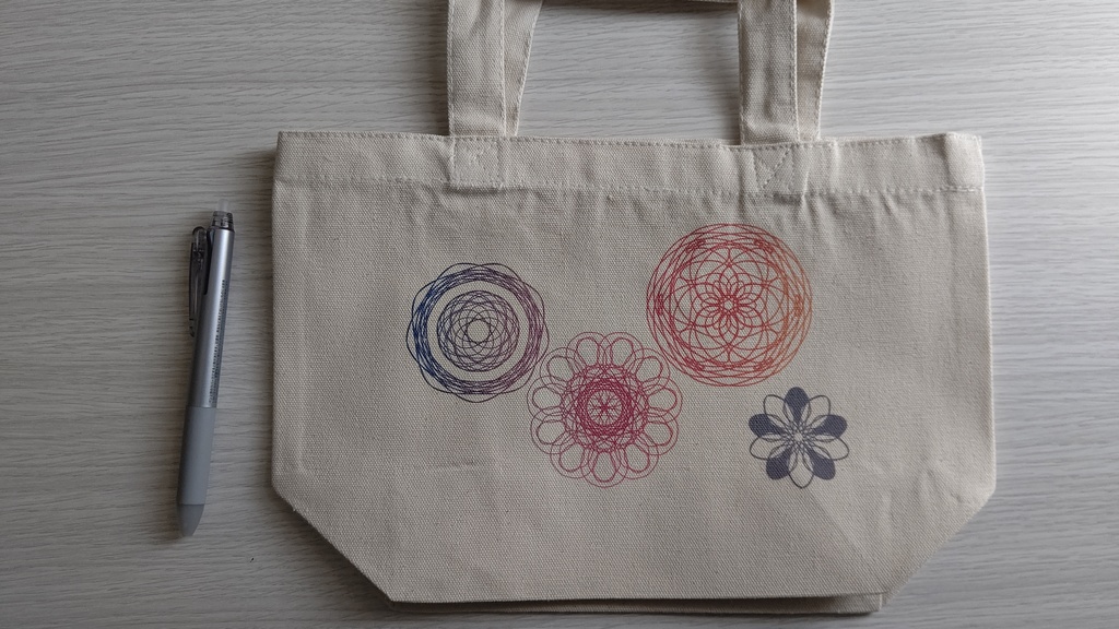 幾何学の花トートバッグ