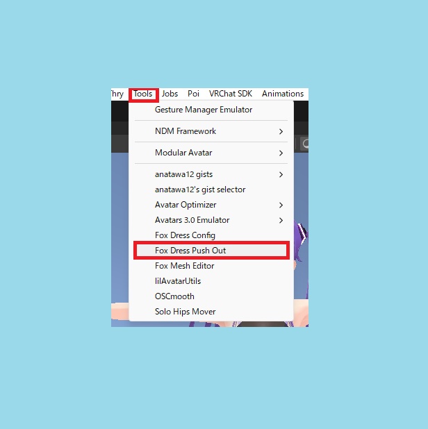 食い込んだ服を一発押し出し(シェイプキーも作ります)フォックスドレスプッシュアウト