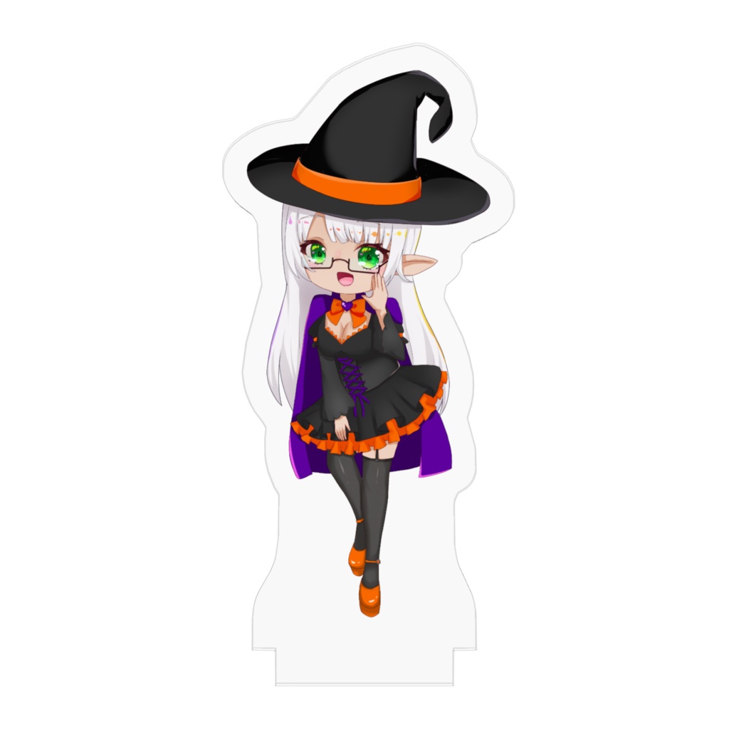 VTuber 銀髪ハーフエルフ Levi ミニキャラ アクリルフィギア -ハロウィン衣装-