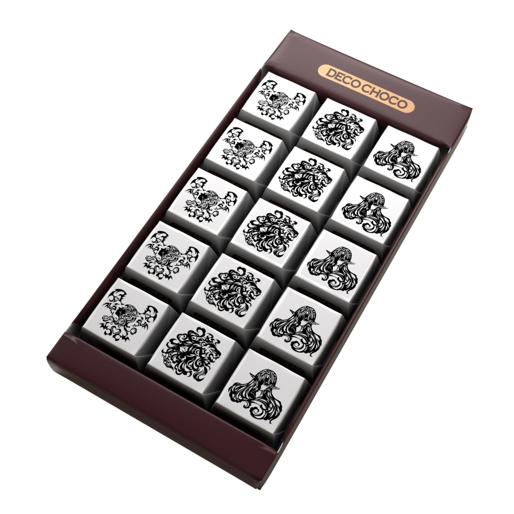 VTuber銀髪ハーフエルフLevi トライバル調ロゴ チョコレート