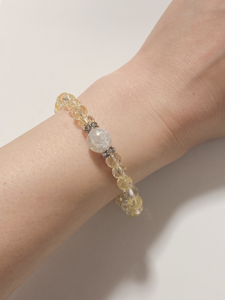 パワーストーンブレス (イエロークラック水晶)