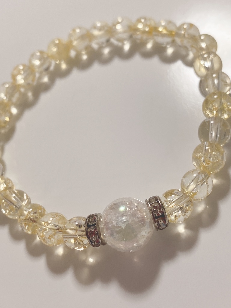 パワーストーンブレス (イエロークラック水晶)