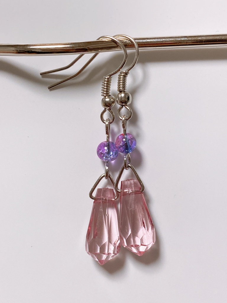 クリスタルピアス/Pink