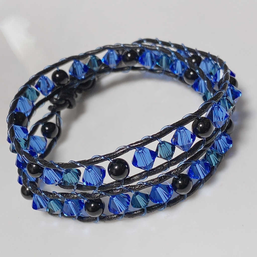 ハンドメイドブレスカスタム(2色3粒並び)