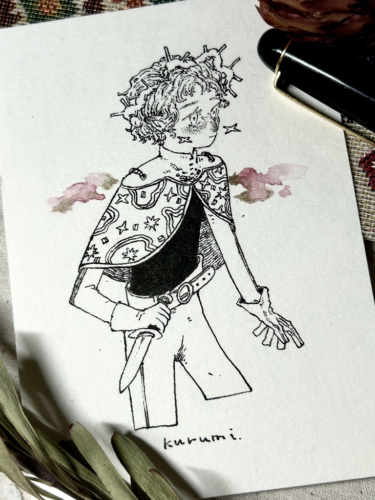 物語　挿絵　燕色