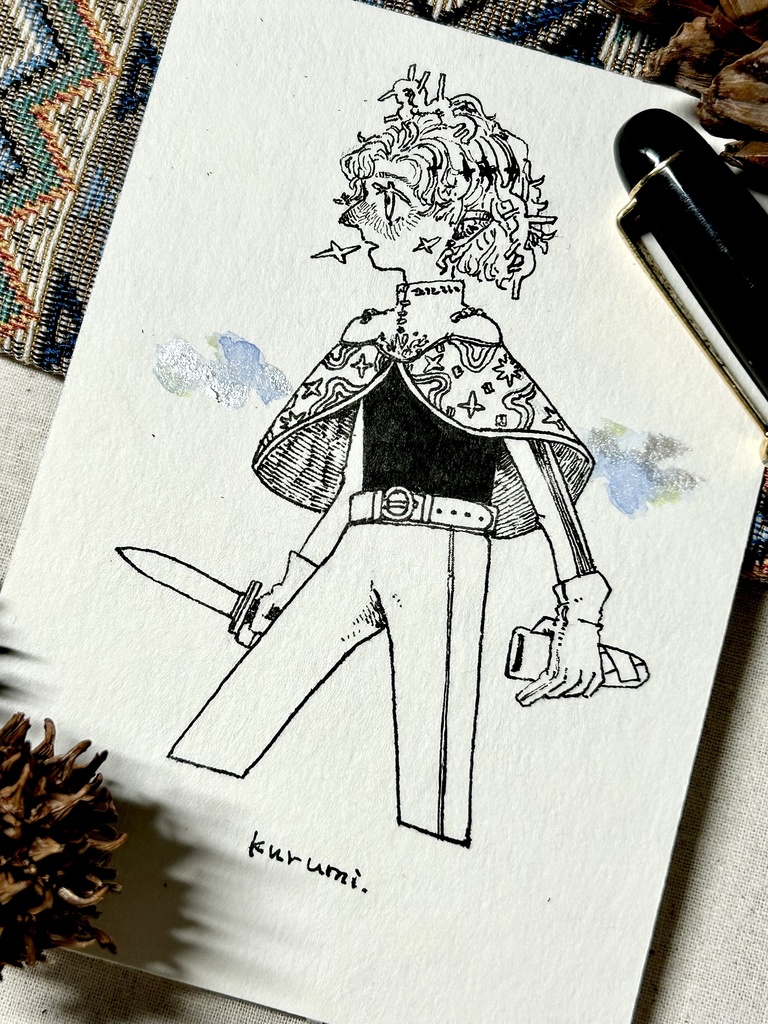 物語　挿絵　空色