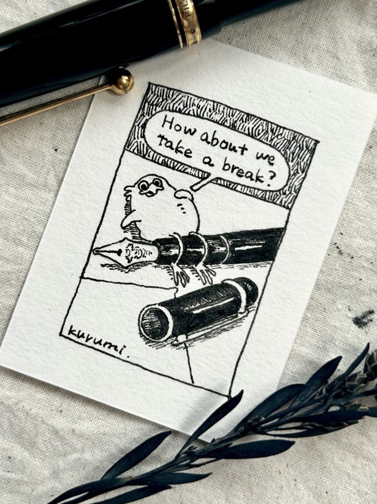 休憩しましょう、ペンを置いて