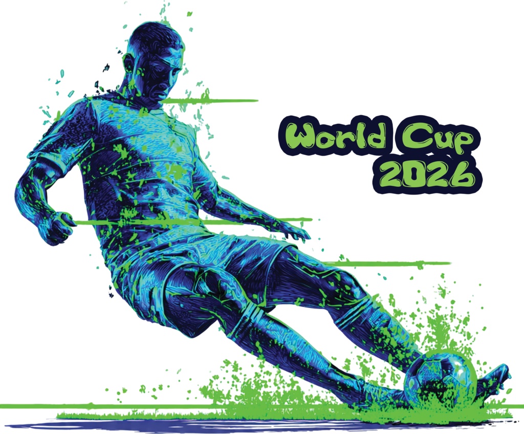 World Cup 2026 Soccer Football Player Sliding Tackle Neon Green Sports Action Graphic Tee - Epic Athlete Gift