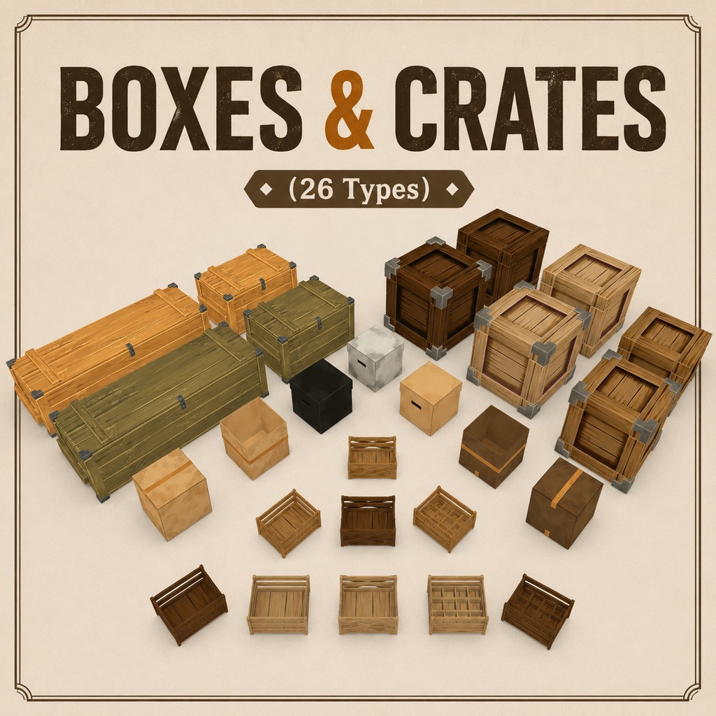 Low Poly Storage Pack - Boxes & Containers