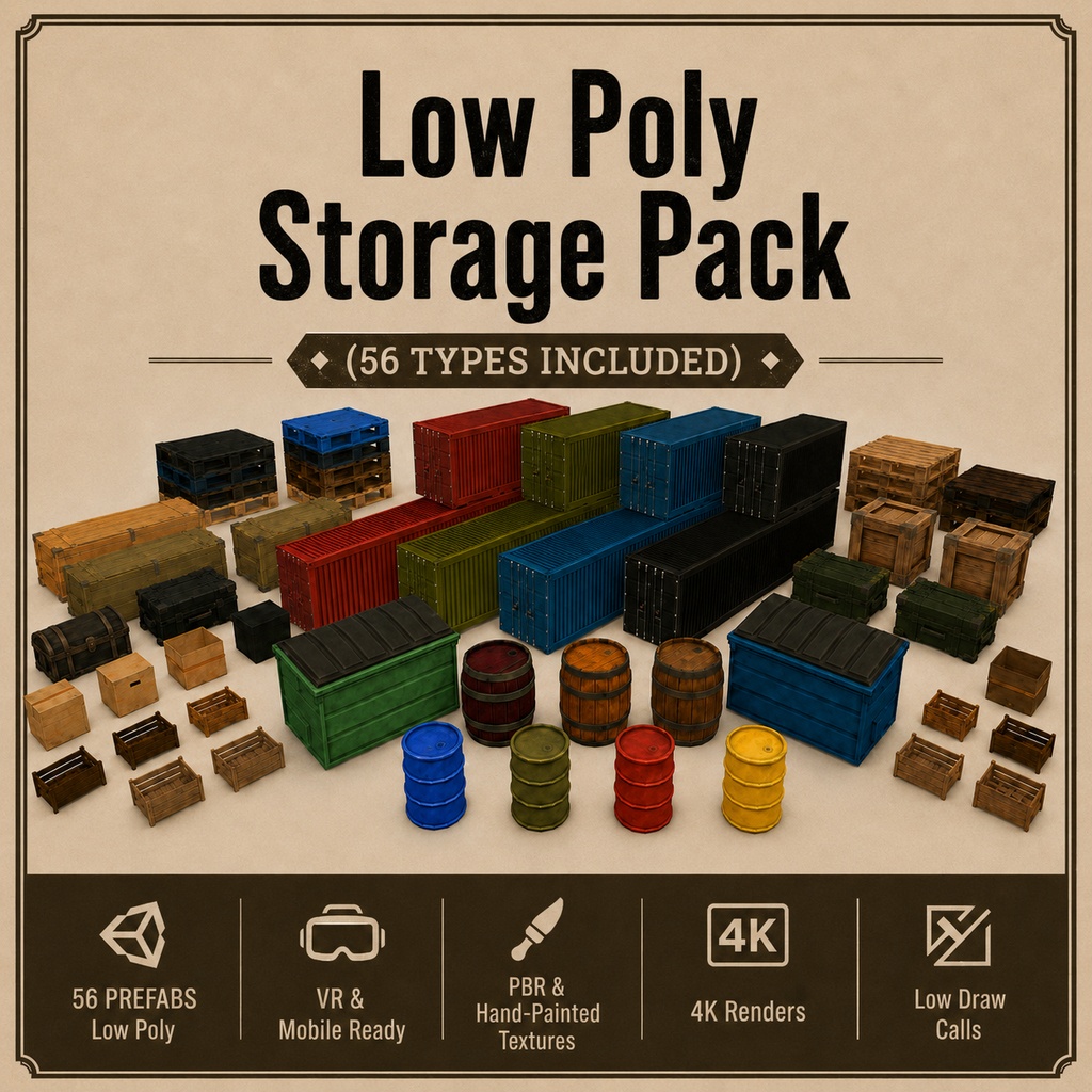 Low Poly Storage Pack - Boxes & Containers