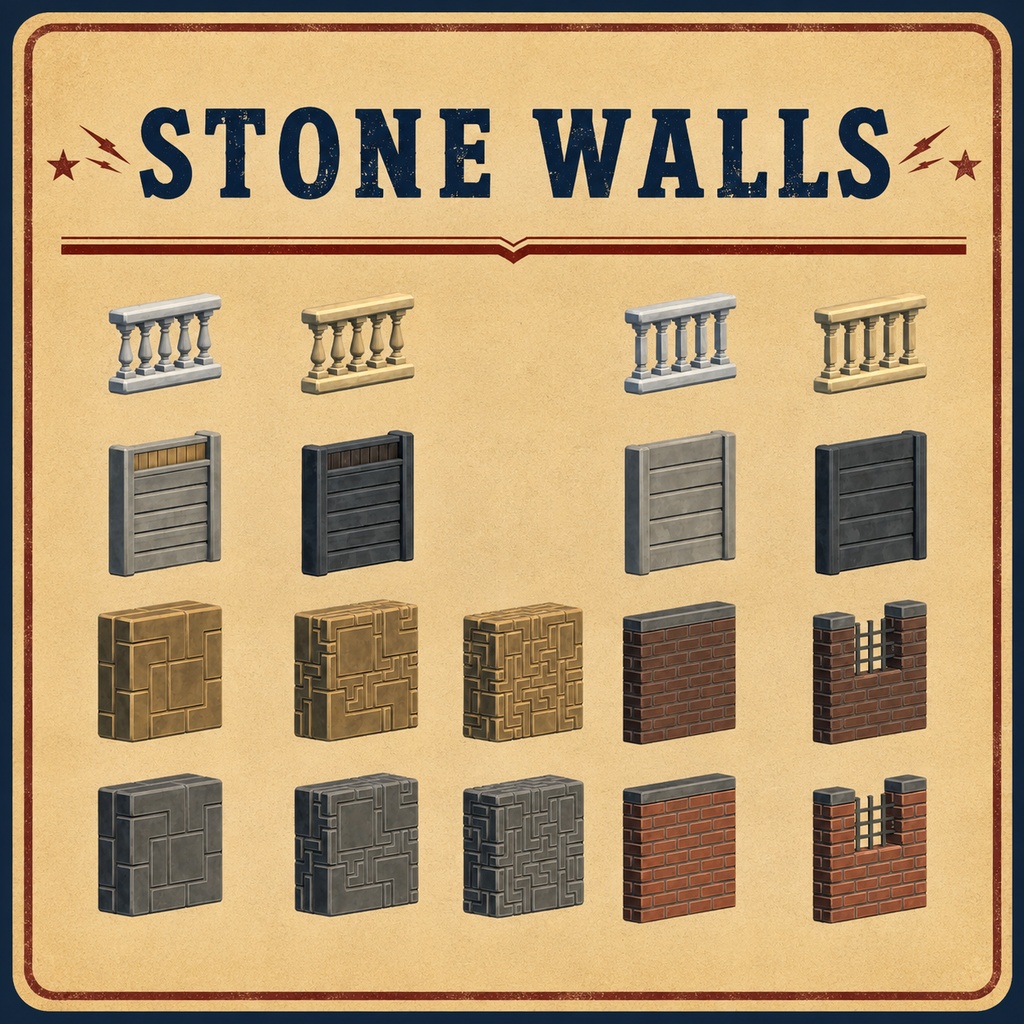 Low Poly Fences & Barriers Pack