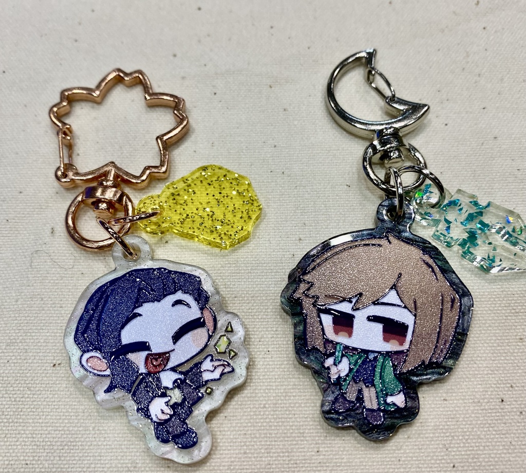 【非公式グッズ】原田无諦と宇津木藍桐のアクリルキーホルダー【チャーム付き】