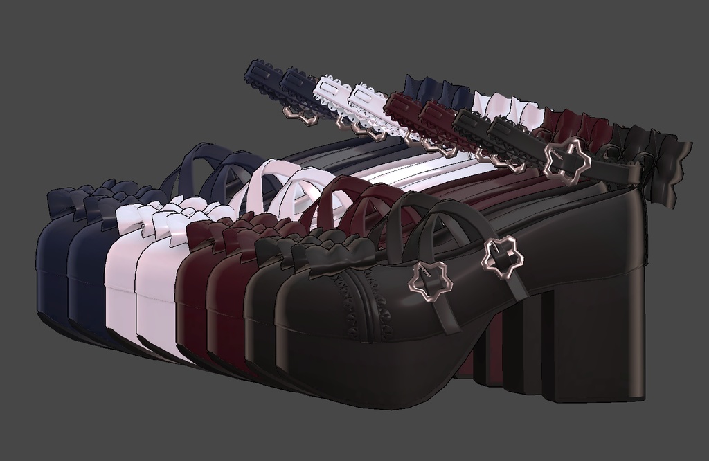 【7アバター対応】A10 Bow high heels v1.01