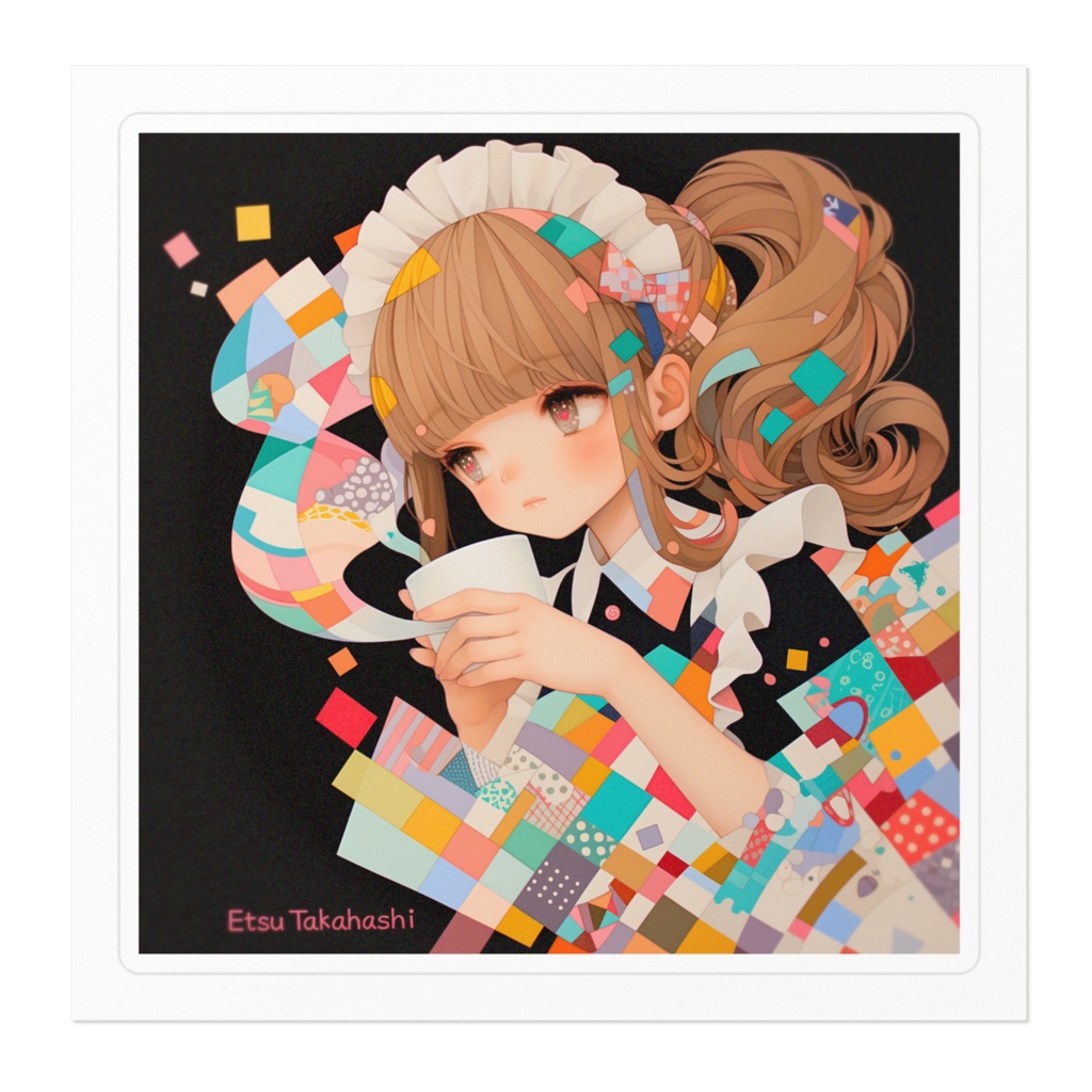 ELEMAYUステッカー(coffee 高橋えつ)