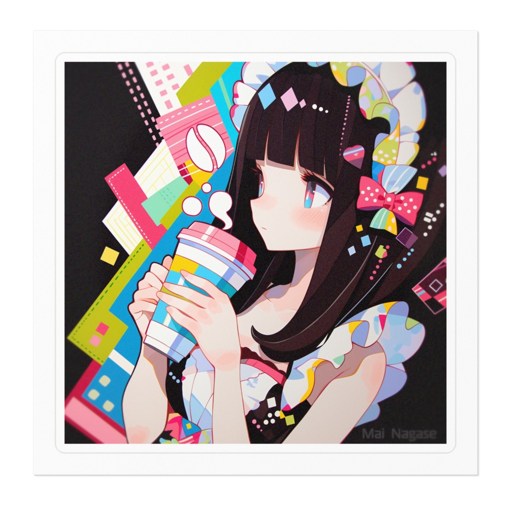 ELEMAYUステッカー(長瀬舞 coffee)