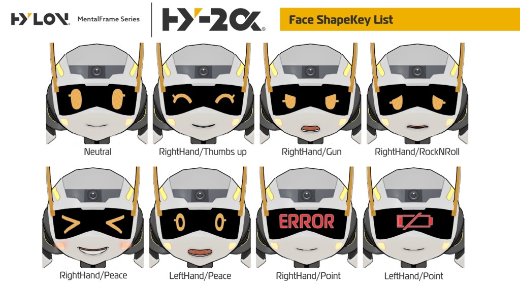 【PhysBone対応】Hylon MentalFrame Series "HY-2α" | VRChat想定 ロボ娘3Dモデル