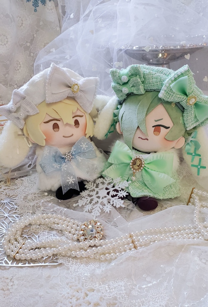 ゆきうさツイードケープ