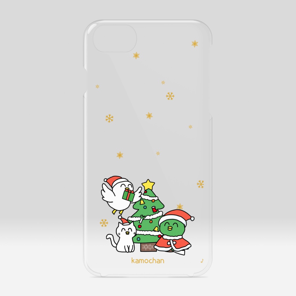 かもちゃん クリスマス クリアiPhoneケース