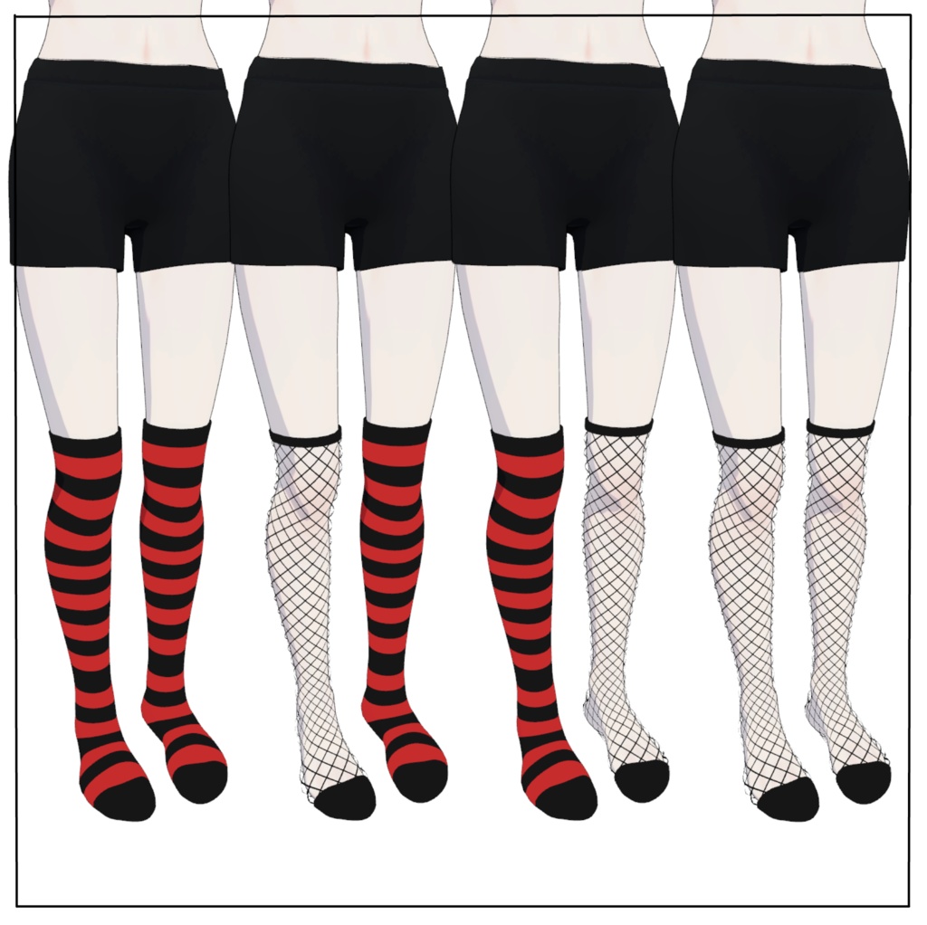 Fishnet tights & border socks for Grus