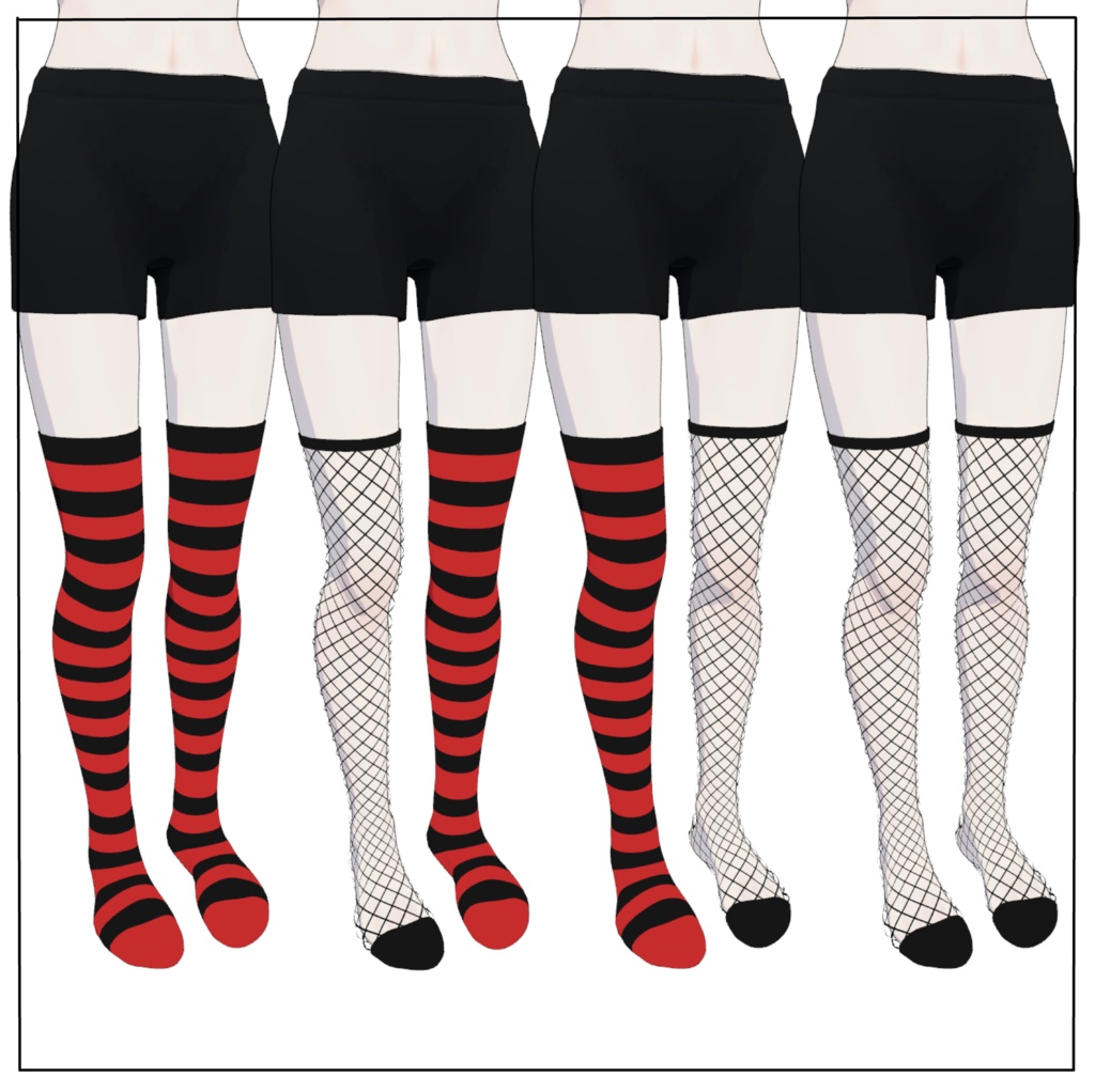 Fishnet tights & border socks for Grus