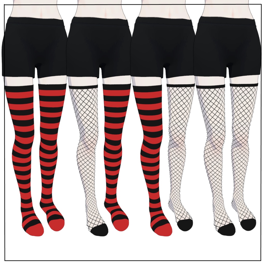 Fishnet tights & border socks for Grus