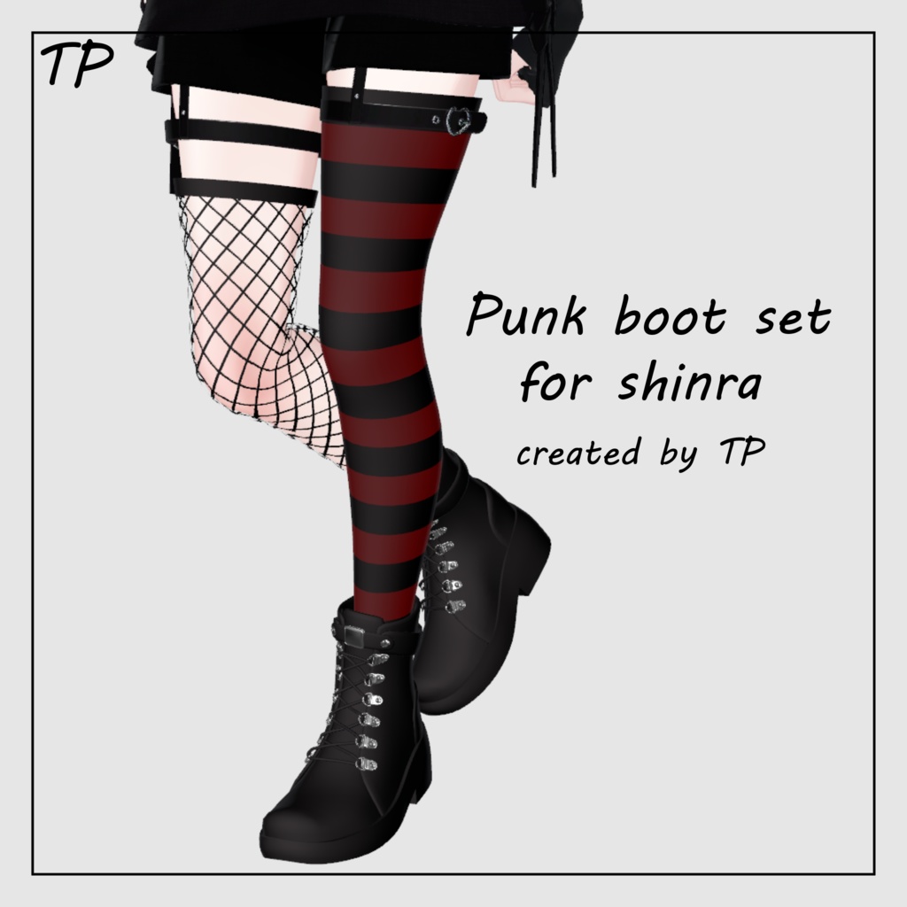 【森羅ちゃん対応】Punk boots set【ハーネス対応】