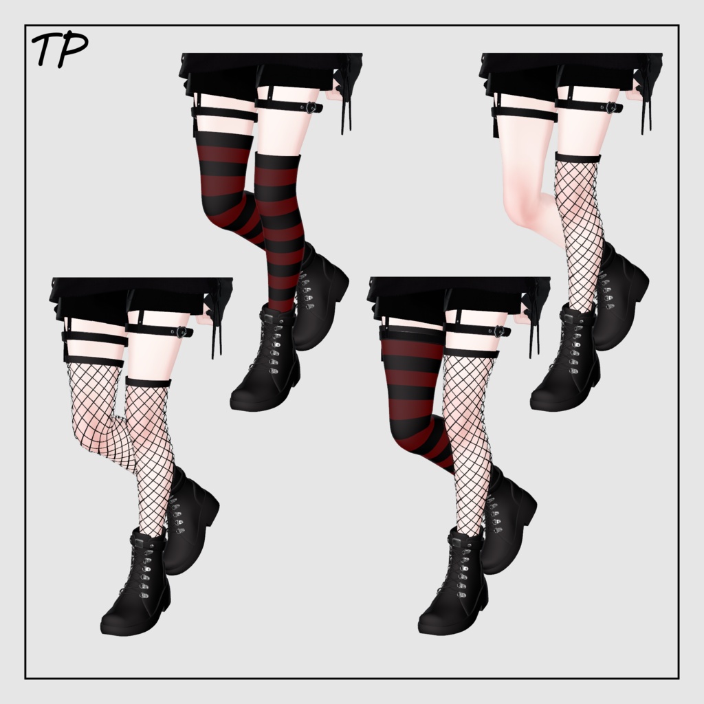 【森羅ちゃん対応】Punk boots set【ハーネス対応】
