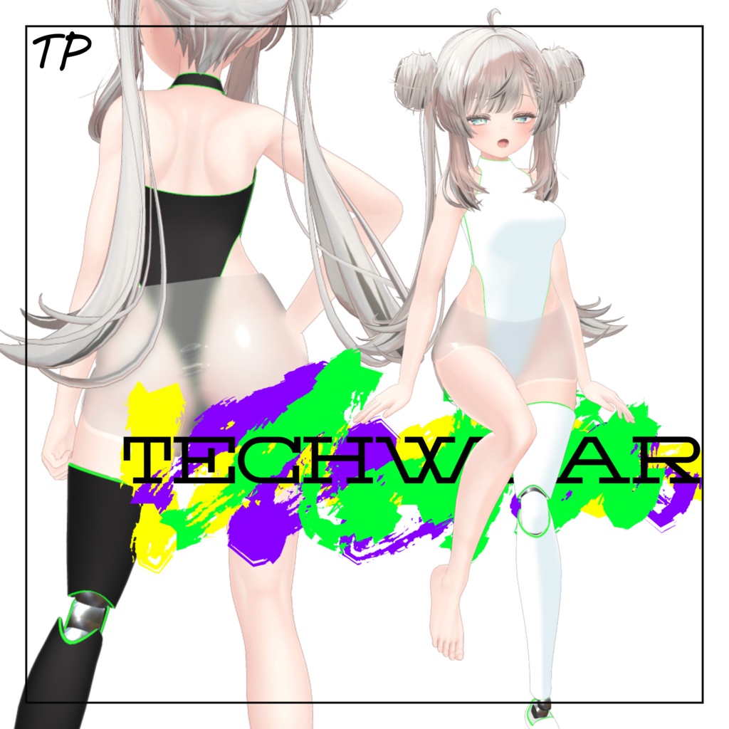 【マヌカちゃん用】Tech wear with prosthetic leg 【左右義足付き】