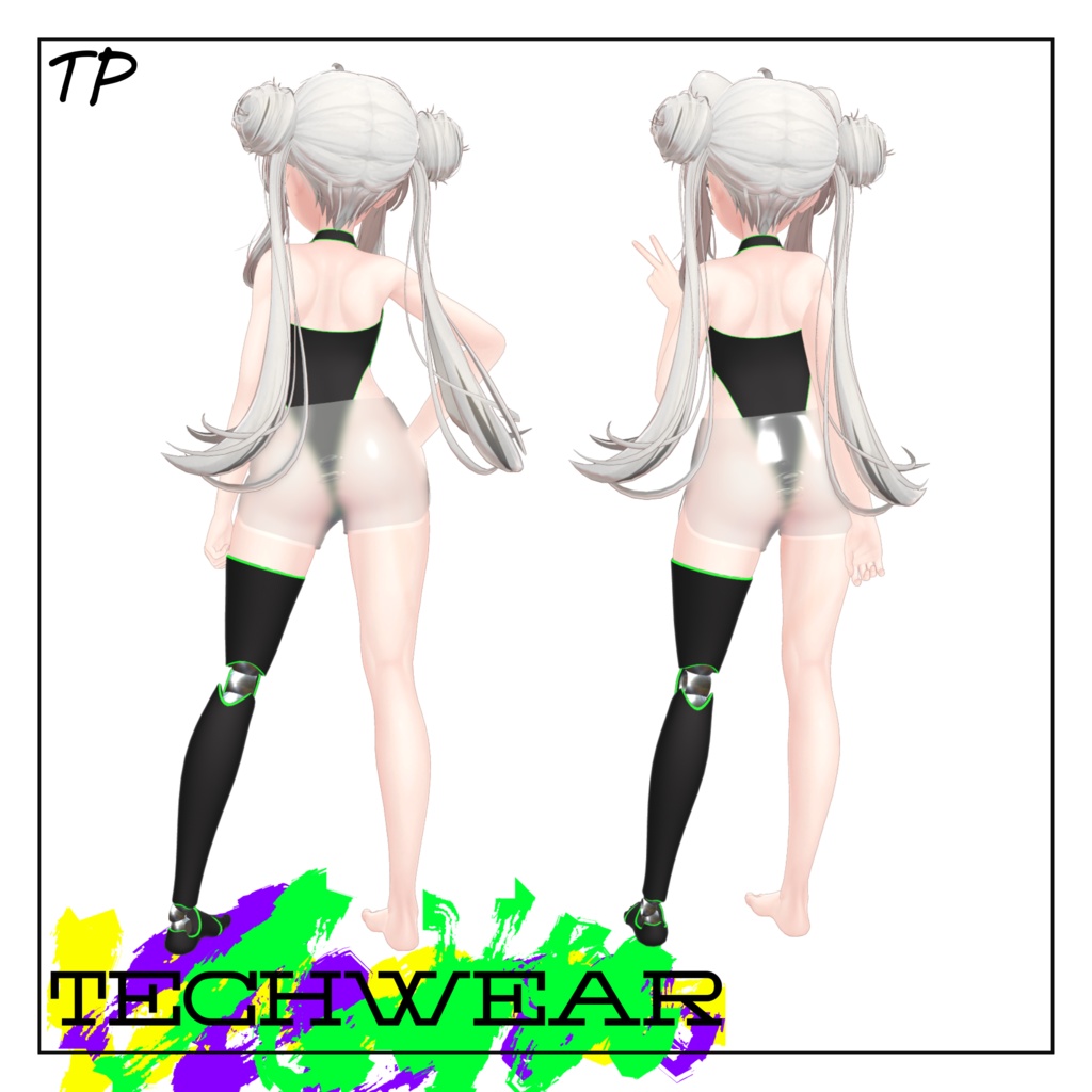 【マヌカちゃん用】Tech wear with prosthetic leg 【左右義足付き】