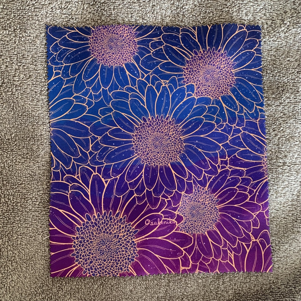 メガネ拭き-マイクロファイバークロス《夜空色のガーベラ》