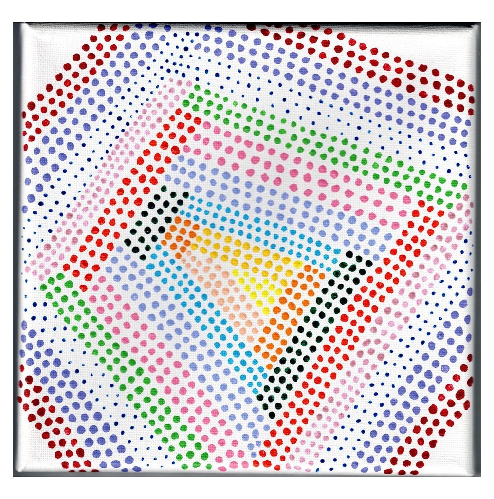 【原画】題「劇場の見世物・大観客」　キャンバス S0 張りキャンバス 180mmx180mm